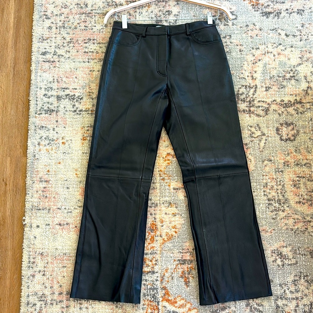Sandro Leather Cropped Trousers